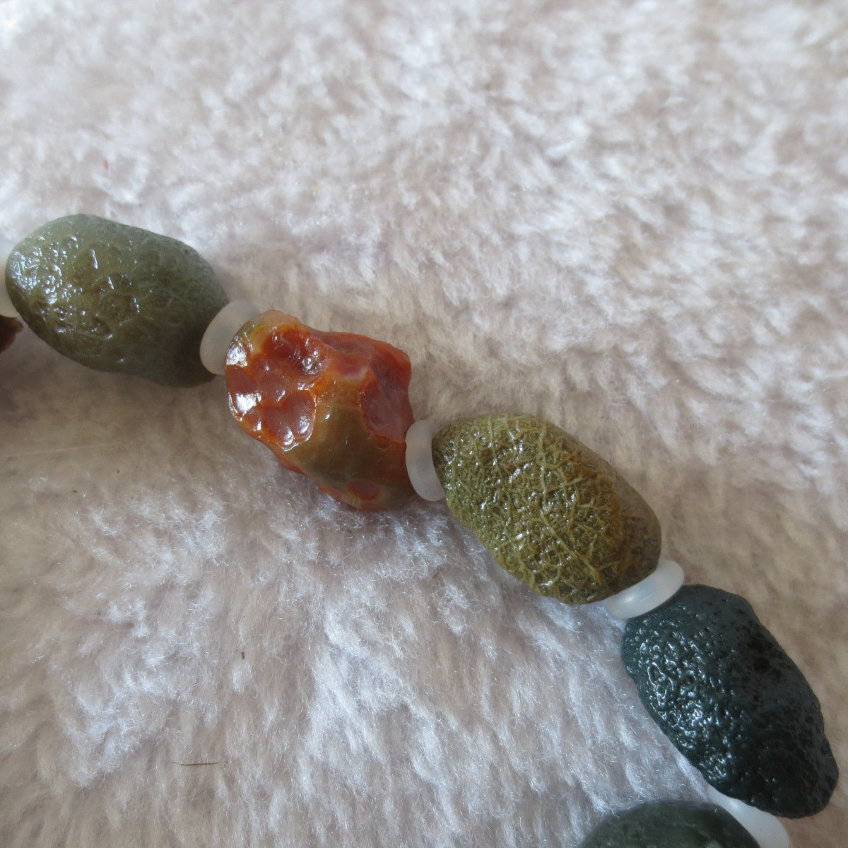 heishan gobi vein‑textured agate bracelet natural rough nuggets (b395) (copy)