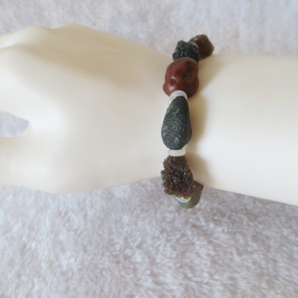 heishan gobi vein‑textured agate bracelet natural rough nuggets (b395) (copy)