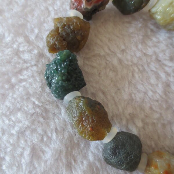heishan gobi vein‑textured agate bracelet natural rough nuggets (b396) (copy)