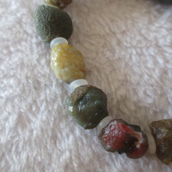 heishan gobi vein‑textured agate bracelet natural rough nuggets (b396) (copy)