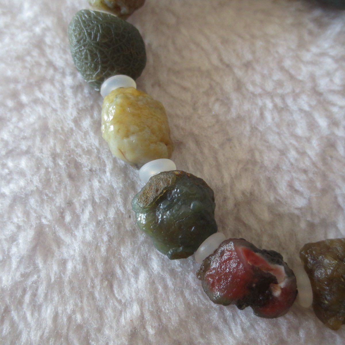 heishan gobi vein‑textured agate bracelet natural rough nuggets (b396) (copy)