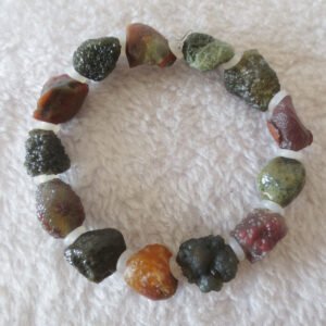 heishan gobi vein‑textured agate bracelet natural rough nuggets (b398)