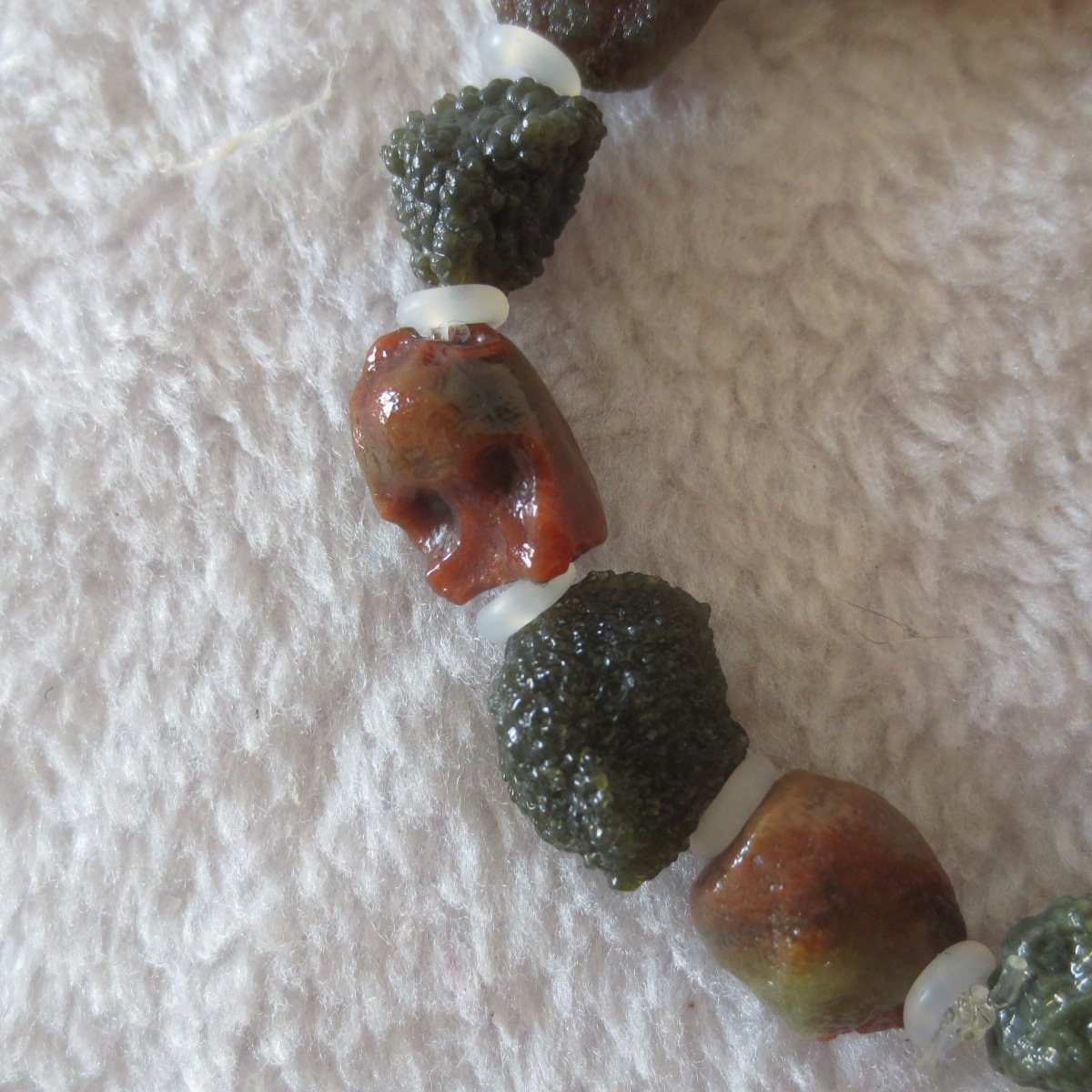 heishan gobi vein‑textured agate bracelet natural rough nuggets (b398)