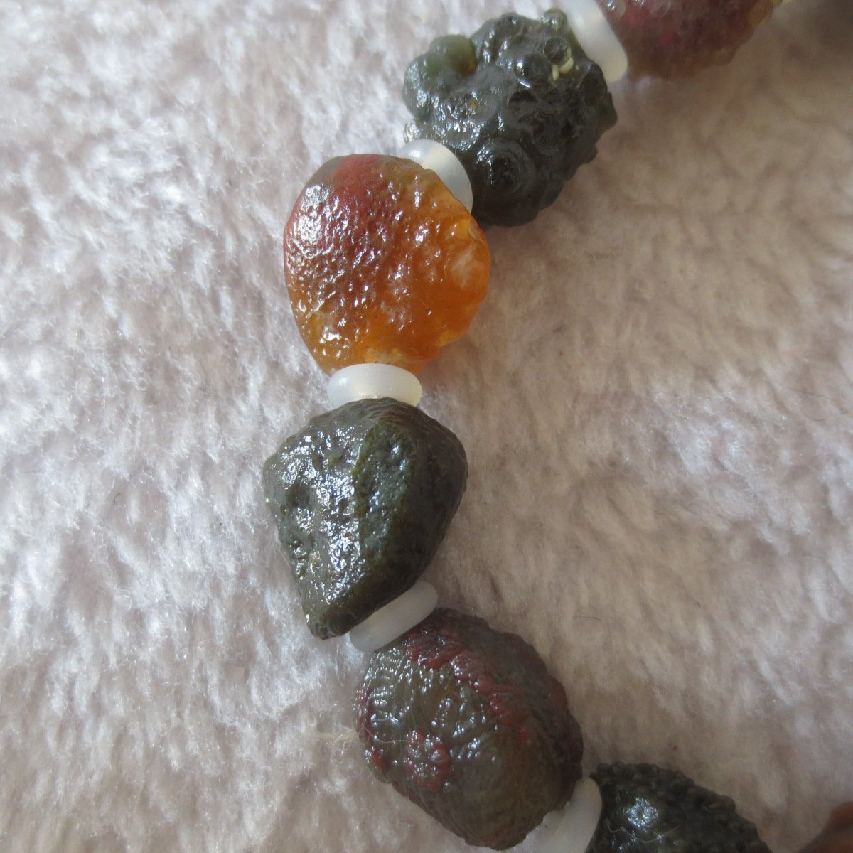 heishan gobi vein‑textured agate bracelet natural rough nuggets (b398)