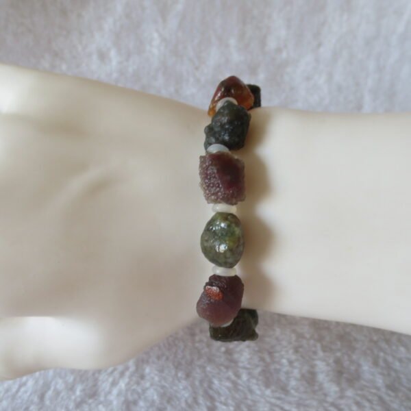 heishan gobi vein‑textured agate bracelet natural rough nuggets (b396) (copy)