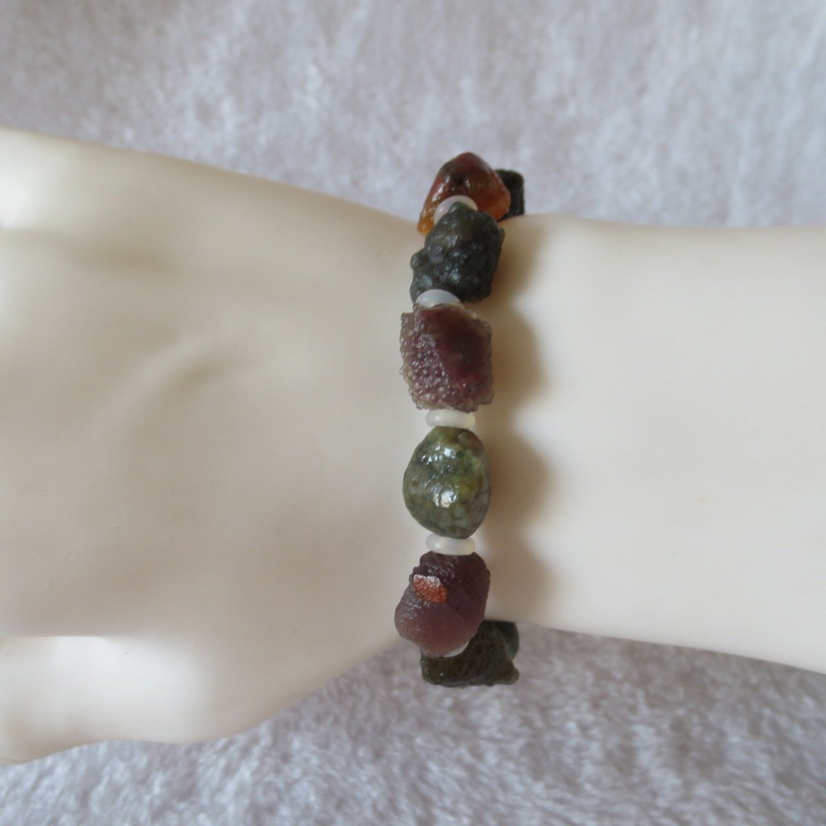 heishan gobi vein‑textured agate bracelet natural rough nuggets (b396) (copy)