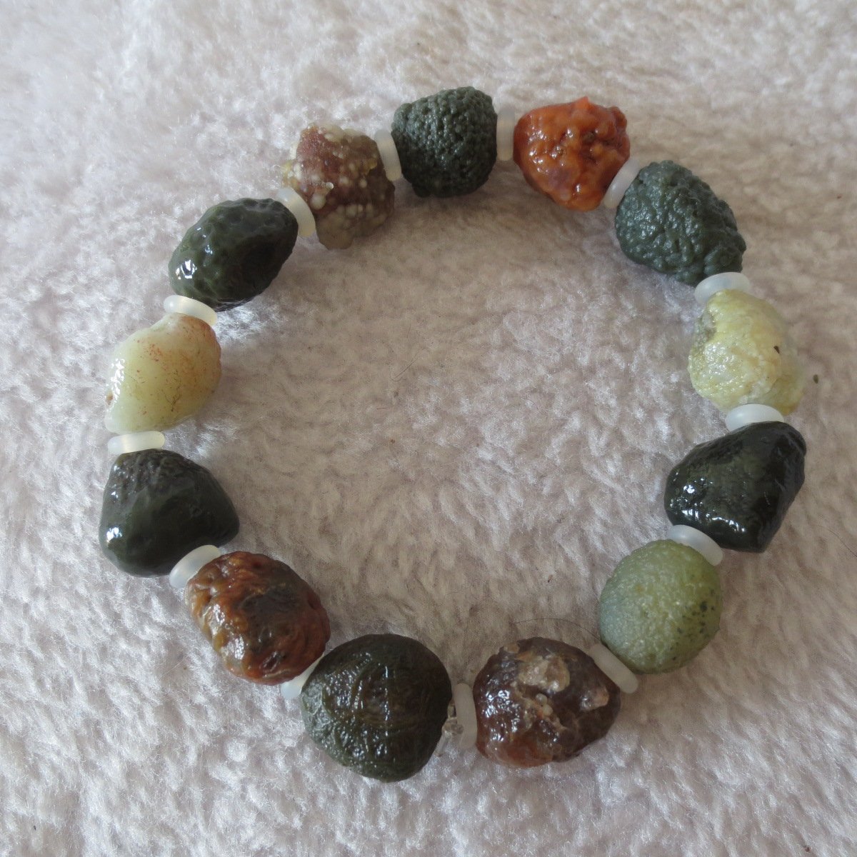 heishan gobi vein‑textured agate bracelet natural rough nuggets (b398) (copy)