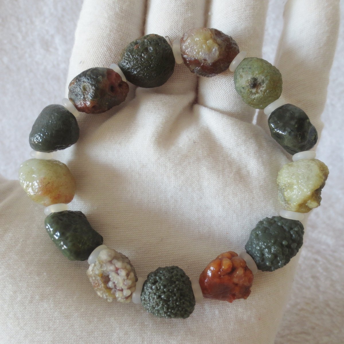 heishan gobi vein‑textured agate bracelet natural rough nuggets (b398) (copy)