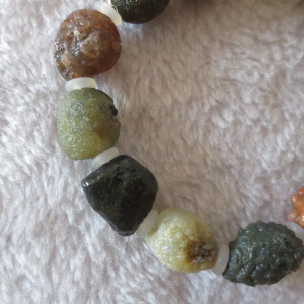 heishan gobi vein‑textured agate bracelet natural rough nuggets (b398) (copy)