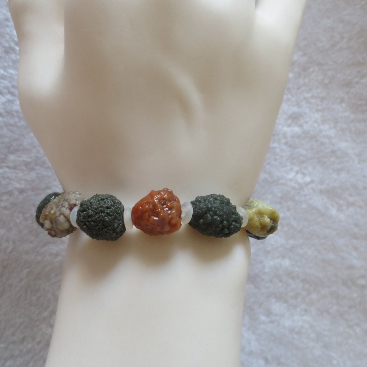 heishan gobi vein‑textured agate bracelet natural rough nuggets (b398) (copy)
