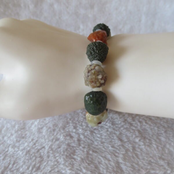 heishan gobi vein‑textured agate bracelet natural rough nuggets (b398) (copy)