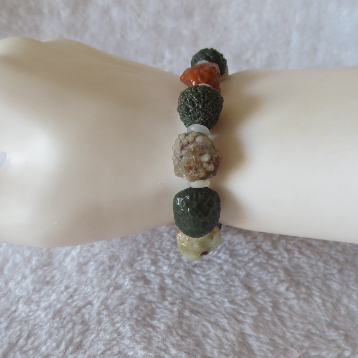heishan gobi vein‑textured agate bracelet natural rough nuggets (b398) (copy)