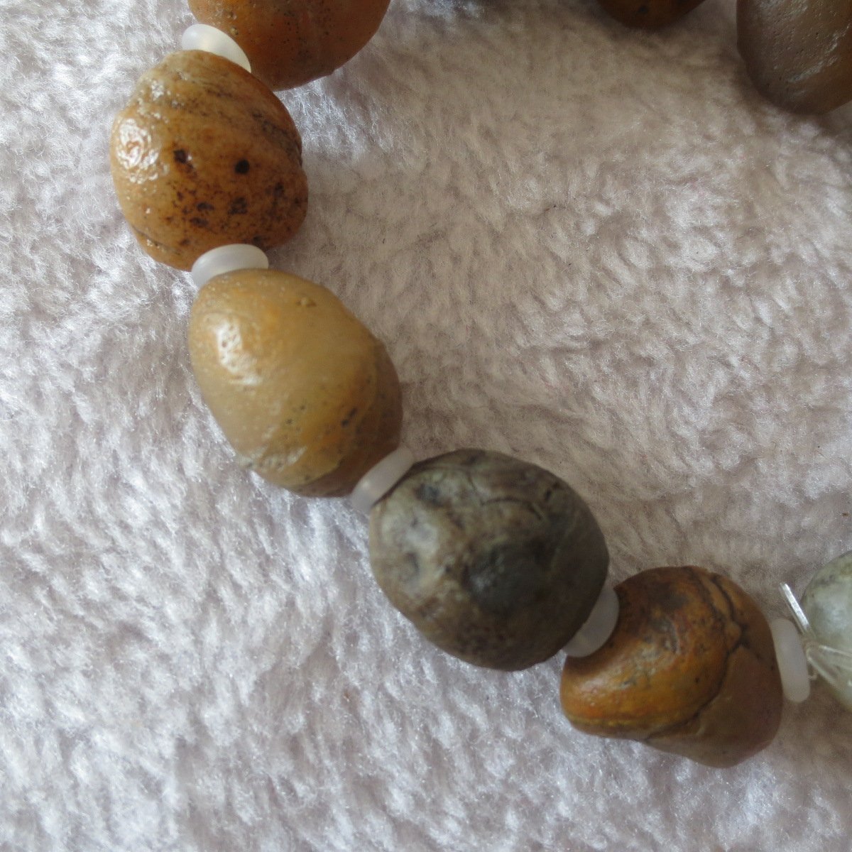 unpolished gobi raw agate bracelet, natural rough stone beads (b401)