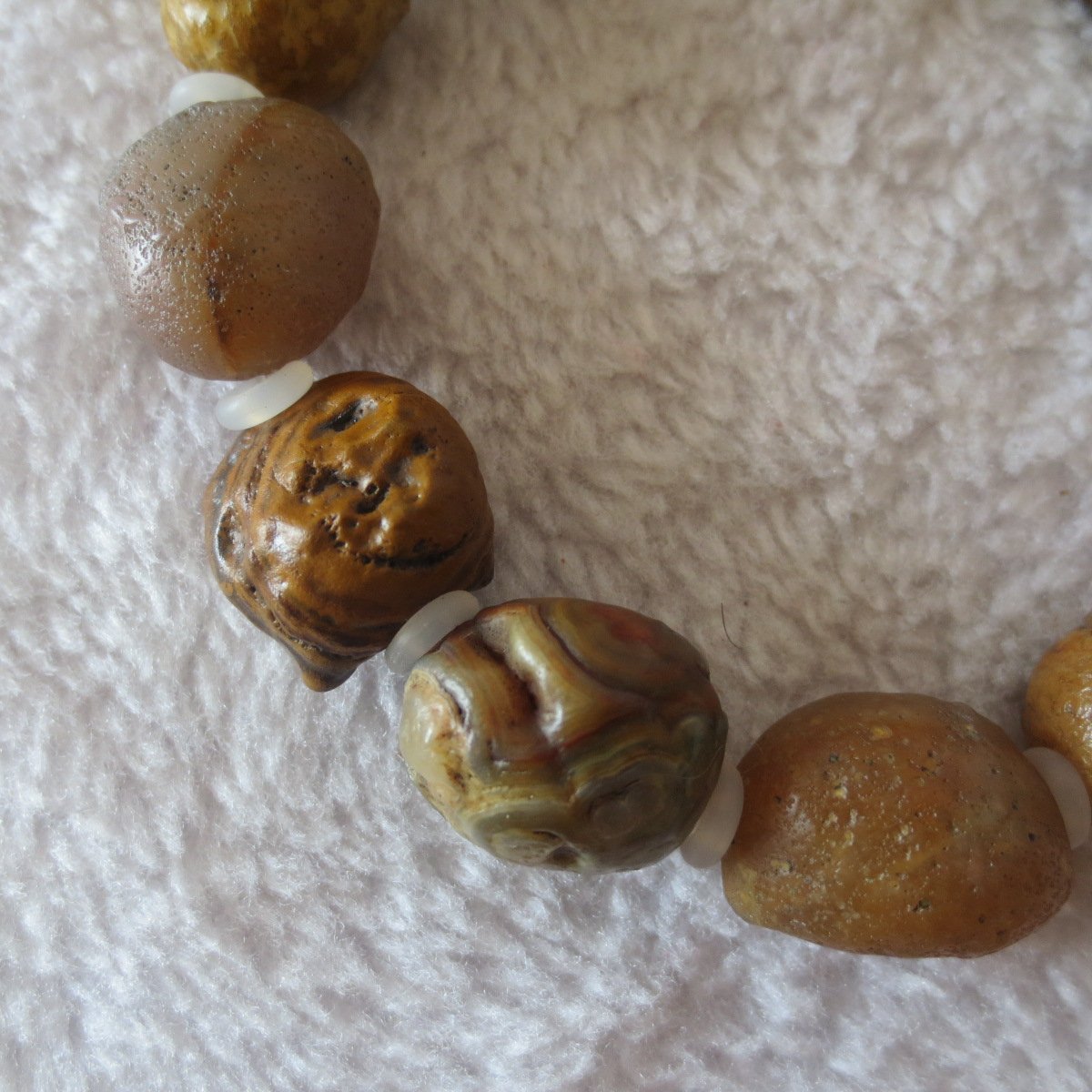 unpolished gobi raw agate bracelet, natural rough stone beads (b401)
