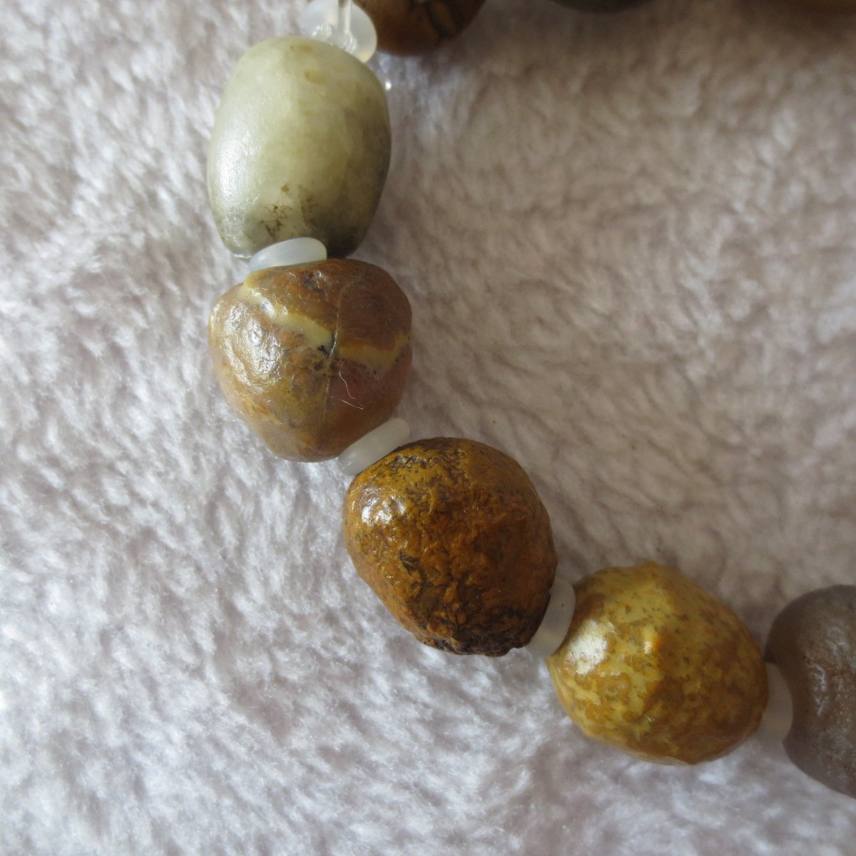 unpolished gobi raw agate bracelet, natural rough stone beads (b401)