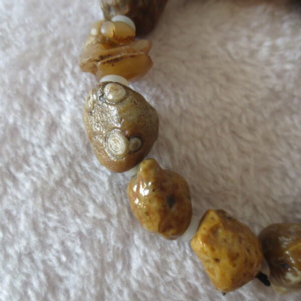 unpolished gobi raw agate bracelet, natural rough stone beads (b402)