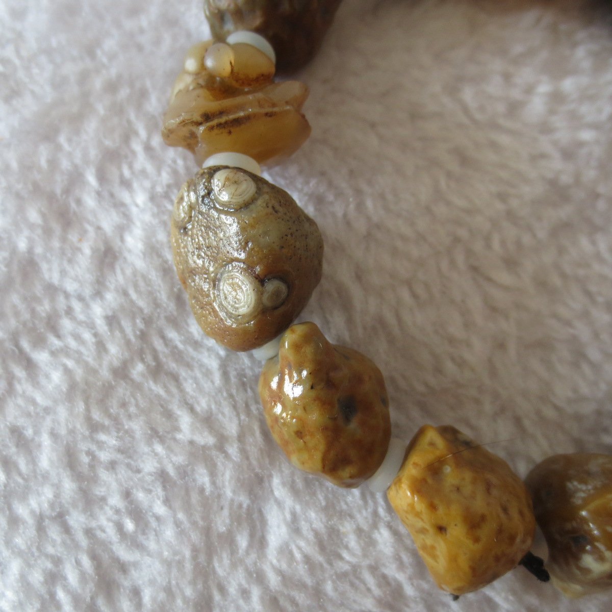 unpolished gobi raw agate bracelet, natural rough stone beads (b402)