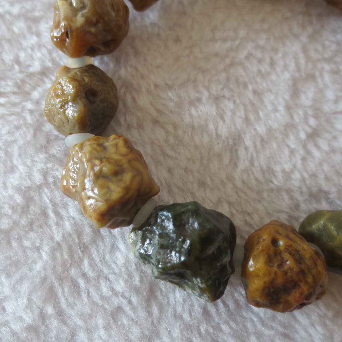 unpolished gobi raw agate bracelet, natural rough stone beads (b402)
