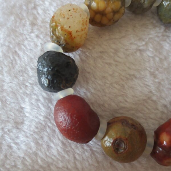 unpolished gobi raw agate bracelet, natural rough stone beads (b403)