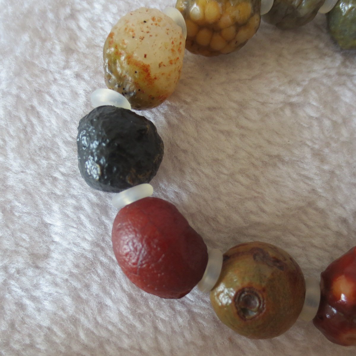 unpolished gobi raw agate bracelet, natural rough stone beads (b403)