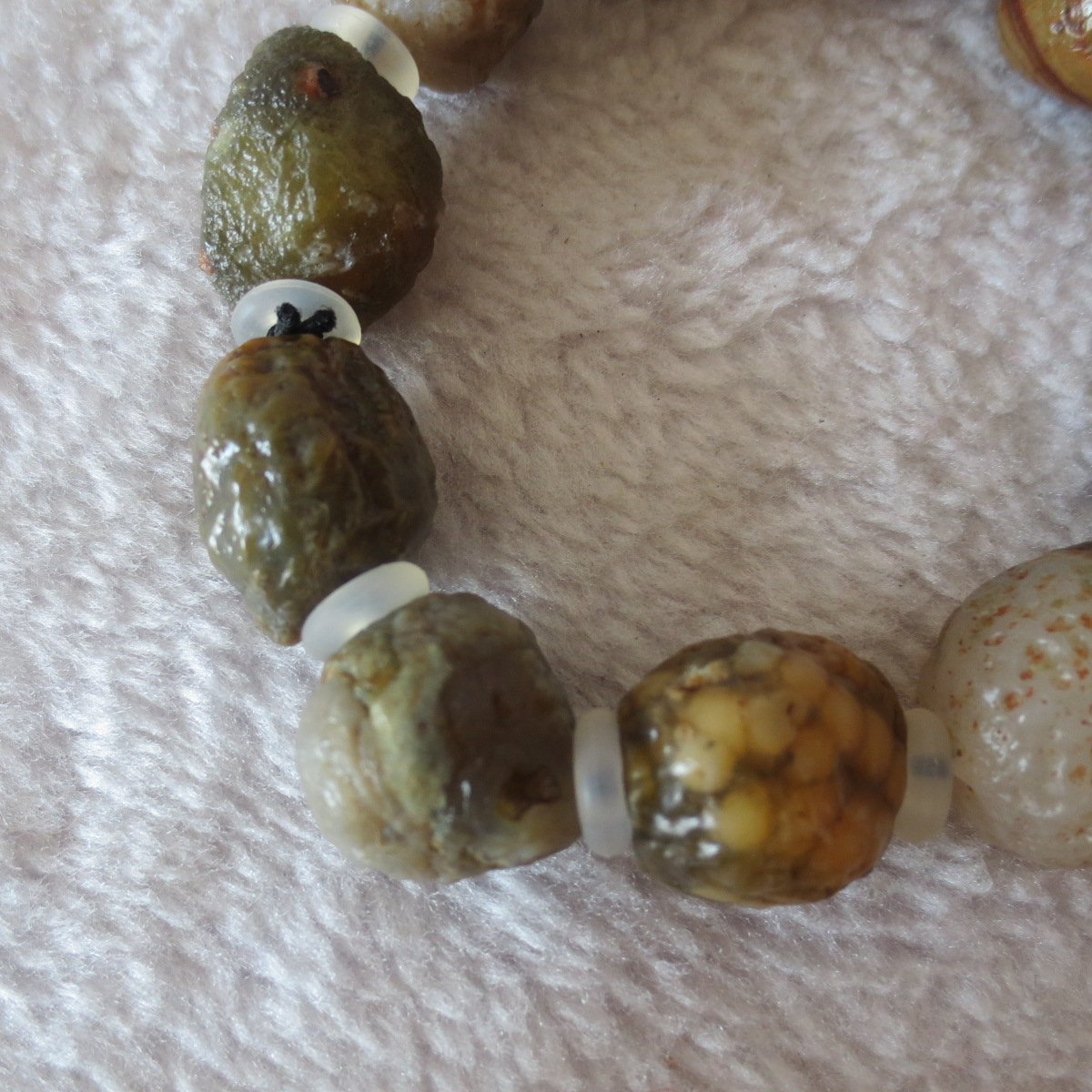 unpolished gobi raw agate bracelet, natural rough stone beads (b403)