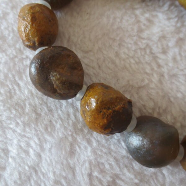unpolished gobi raw agate bracelet, natural rough stone beads (b404)