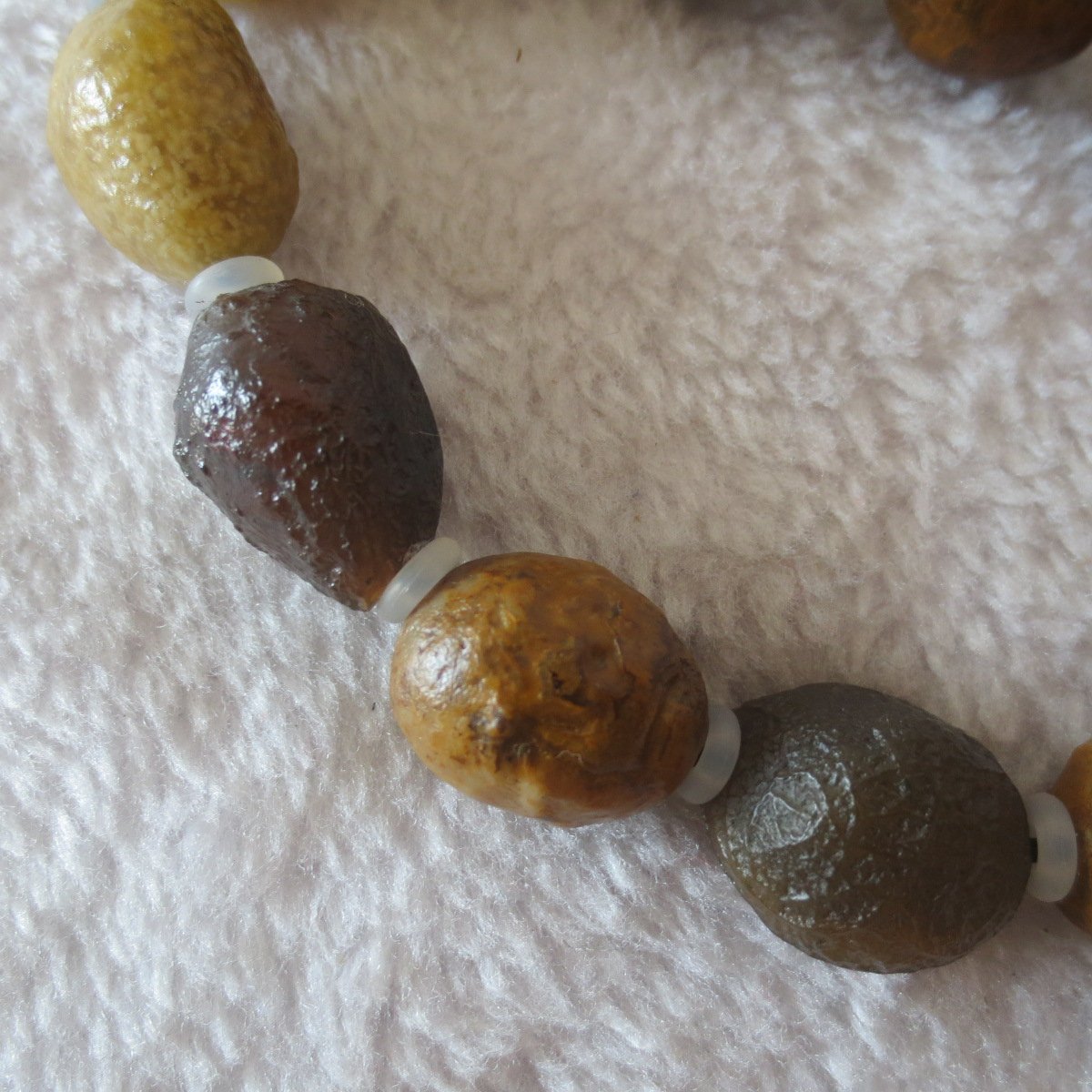 unpolished gobi raw agate bracelet, natural rough stone beads (b404)