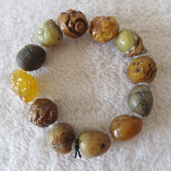 unpolished gobi raw agate bracelet, natural rough stone beads (b404) (copy)