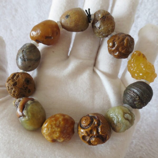 unpolished gobi raw agate bracelet, natural rough stone beads (b404) (copy)
