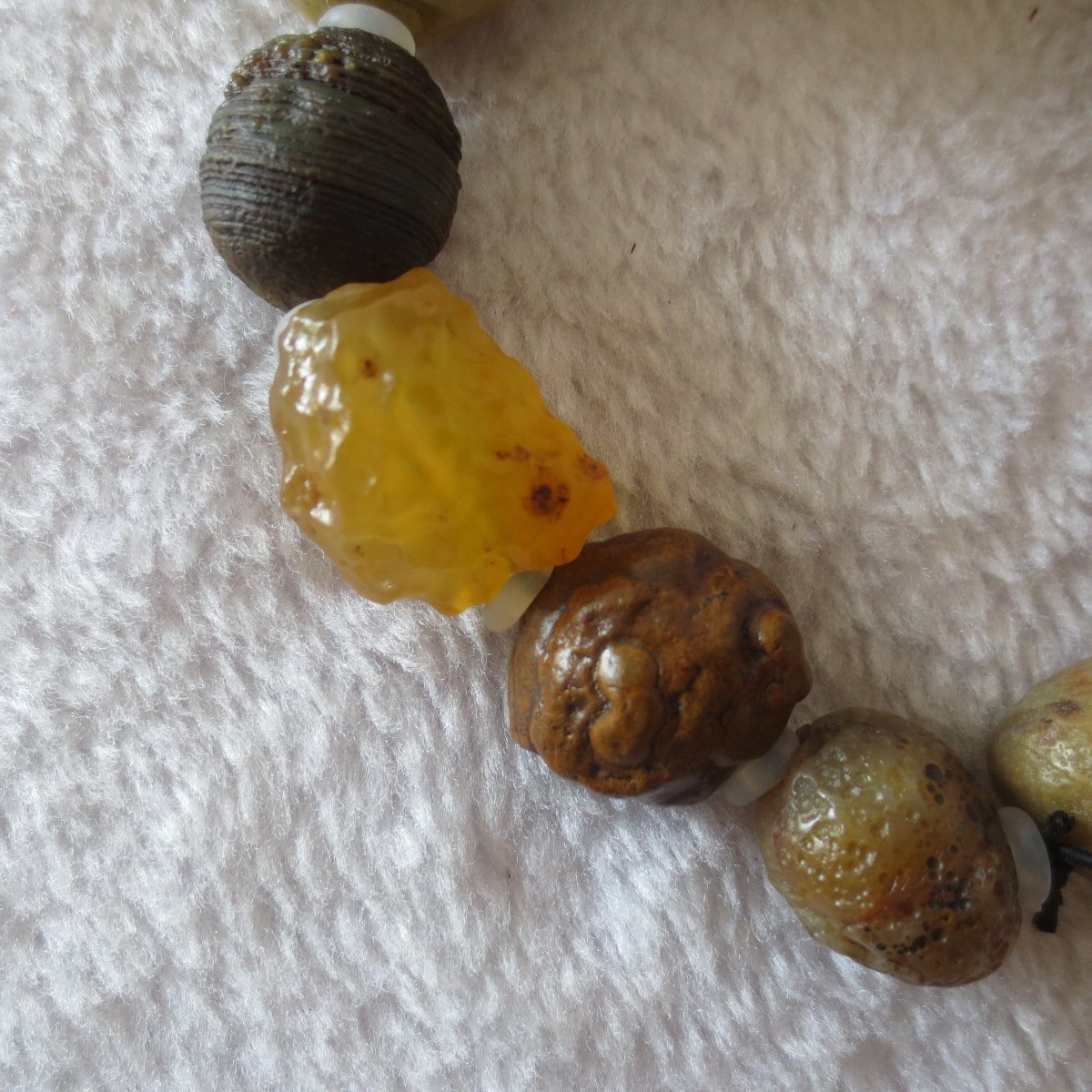 unpolished gobi raw agate bracelet, natural rough stone beads (b404) (copy)