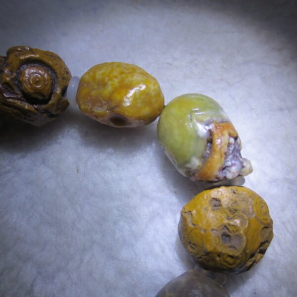 unpolished gobi raw agate bracelet, natural rough stone beads (b404) (copy)