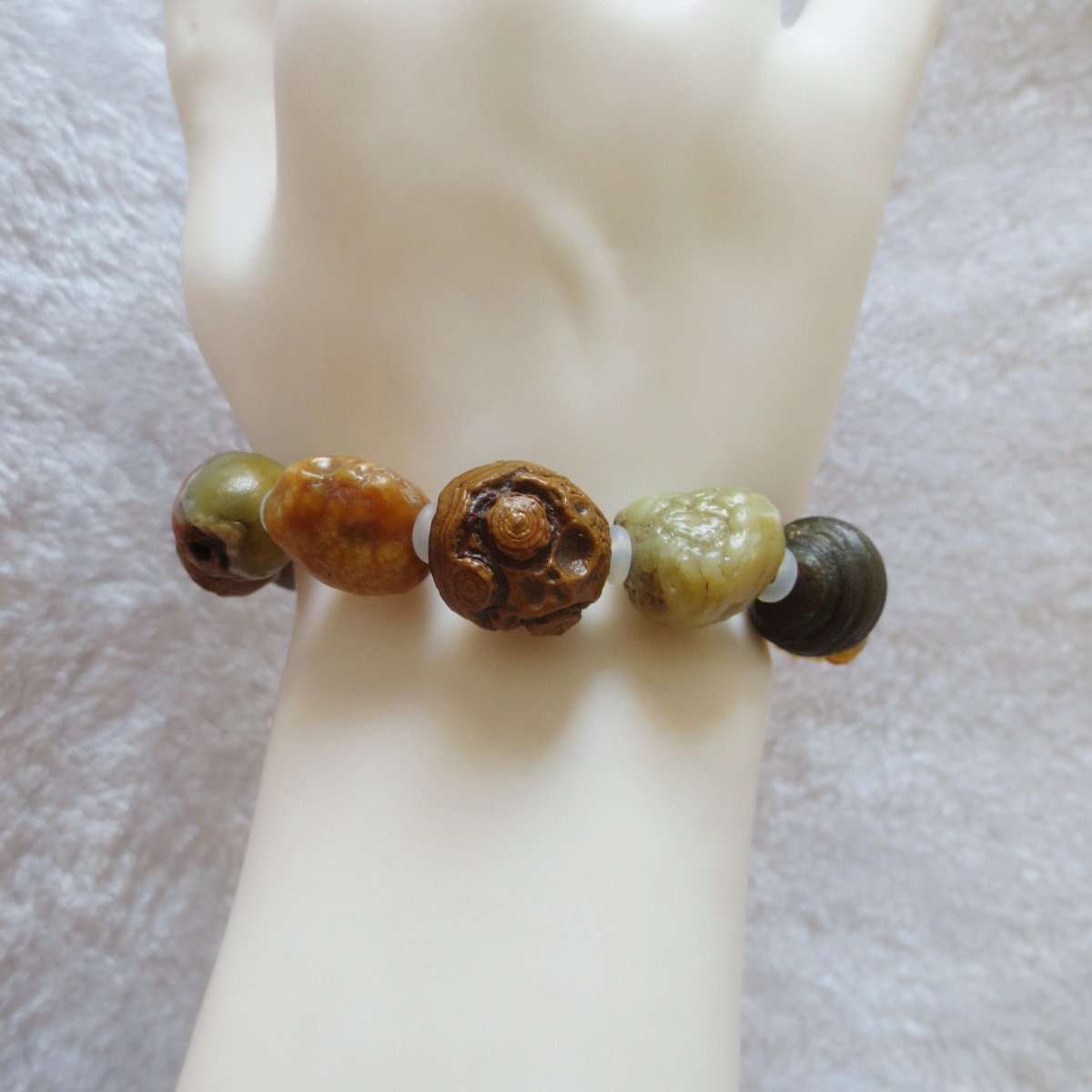 unpolished gobi raw agate bracelet, natural rough stone beads (b404) (copy)