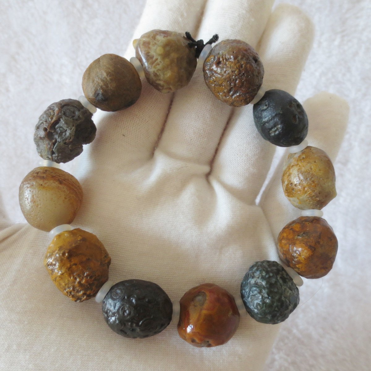 unpolished gobi raw agate bracelet, natural rough stone beads (b405) (copy)