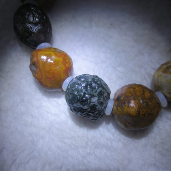 unpolished gobi raw agate bracelet, natural rough stone beads (b405) (copy)