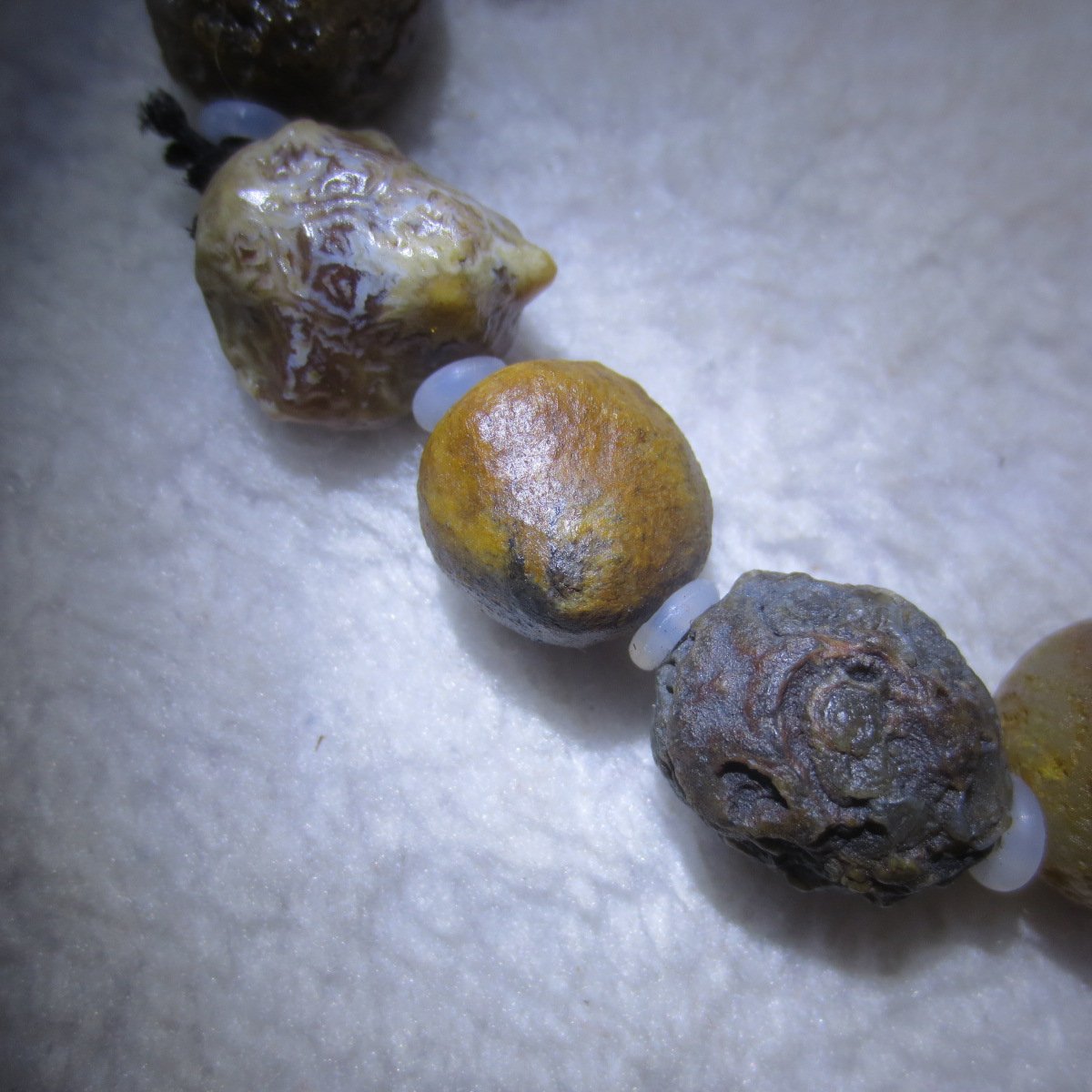 unpolished gobi raw agate bracelet, natural rough stone beads (b405) (copy)