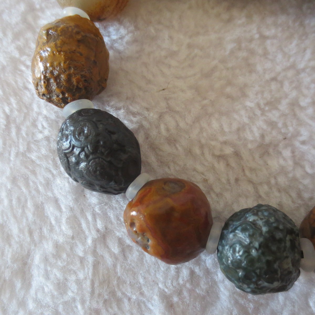 unpolished gobi raw agate bracelet, natural rough stone beads (b405) (copy)