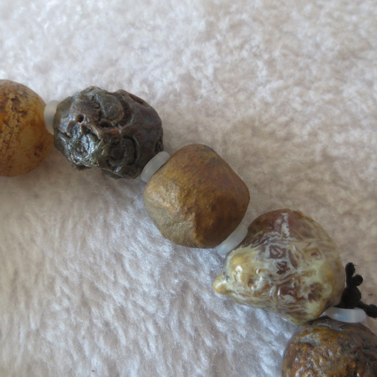 unpolished gobi raw agate bracelet, natural rough stone beads (b405) (copy)