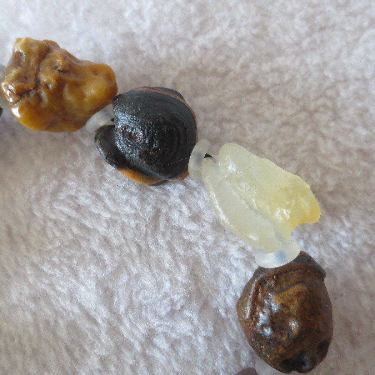 unpolished gobi raw agate bracelet, natural rough stone beads (b407)