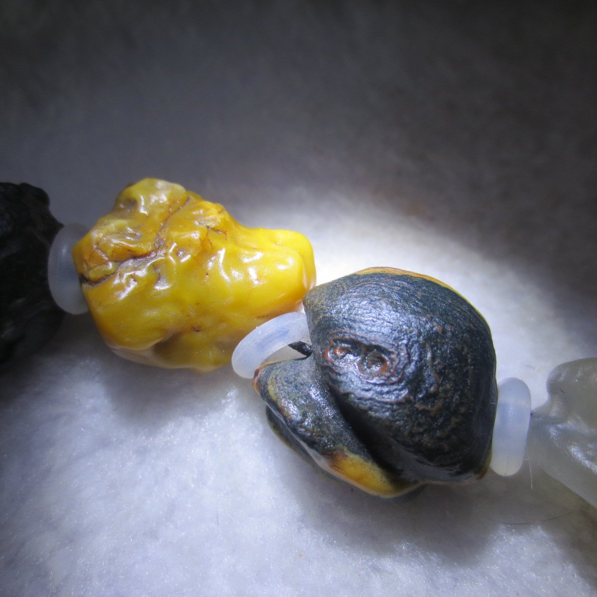 unpolished gobi raw agate bracelet, natural rough stone beads (b407)