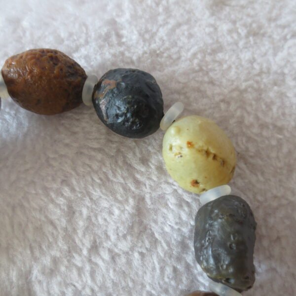 unpolished gobi raw agate bracelet, natural rough stone beads (b408)