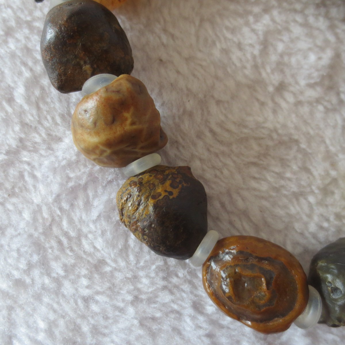 unpolished gobi raw agate bracelet, natural rough stone beads (b408)