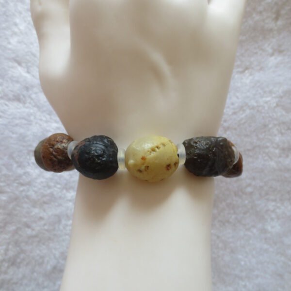 unpolished gobi raw agate bracelet, natural rough stone beads (b408)
