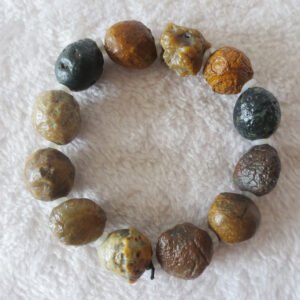 unpolished gobi raw agate bracelet, natural rough stone beads (b409)