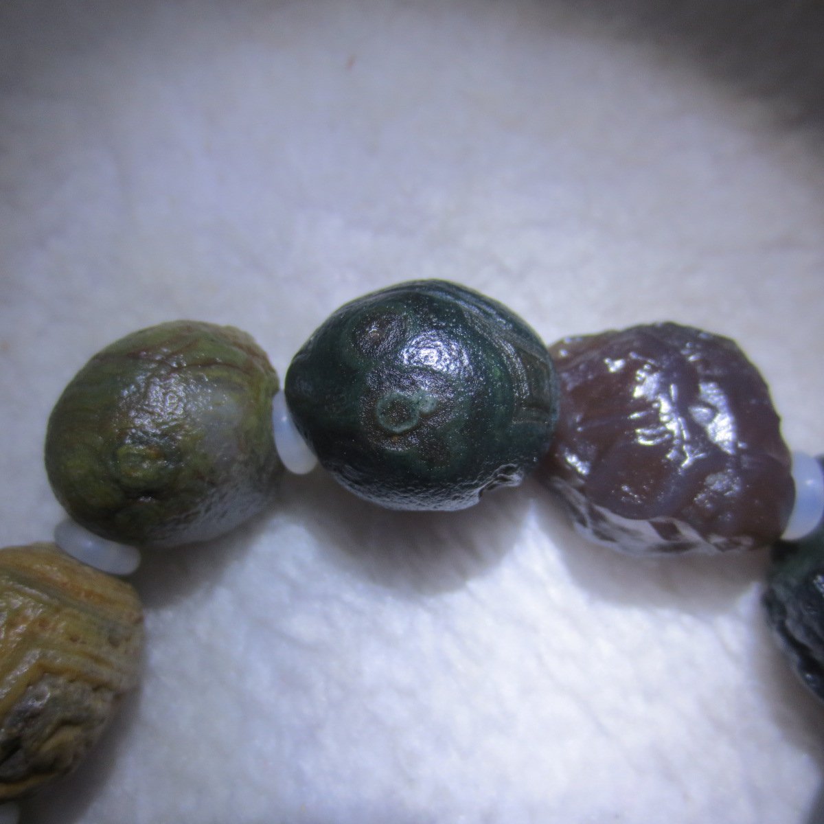 unpolished gobi raw agate bracelet, natural rough stone beads (b411)