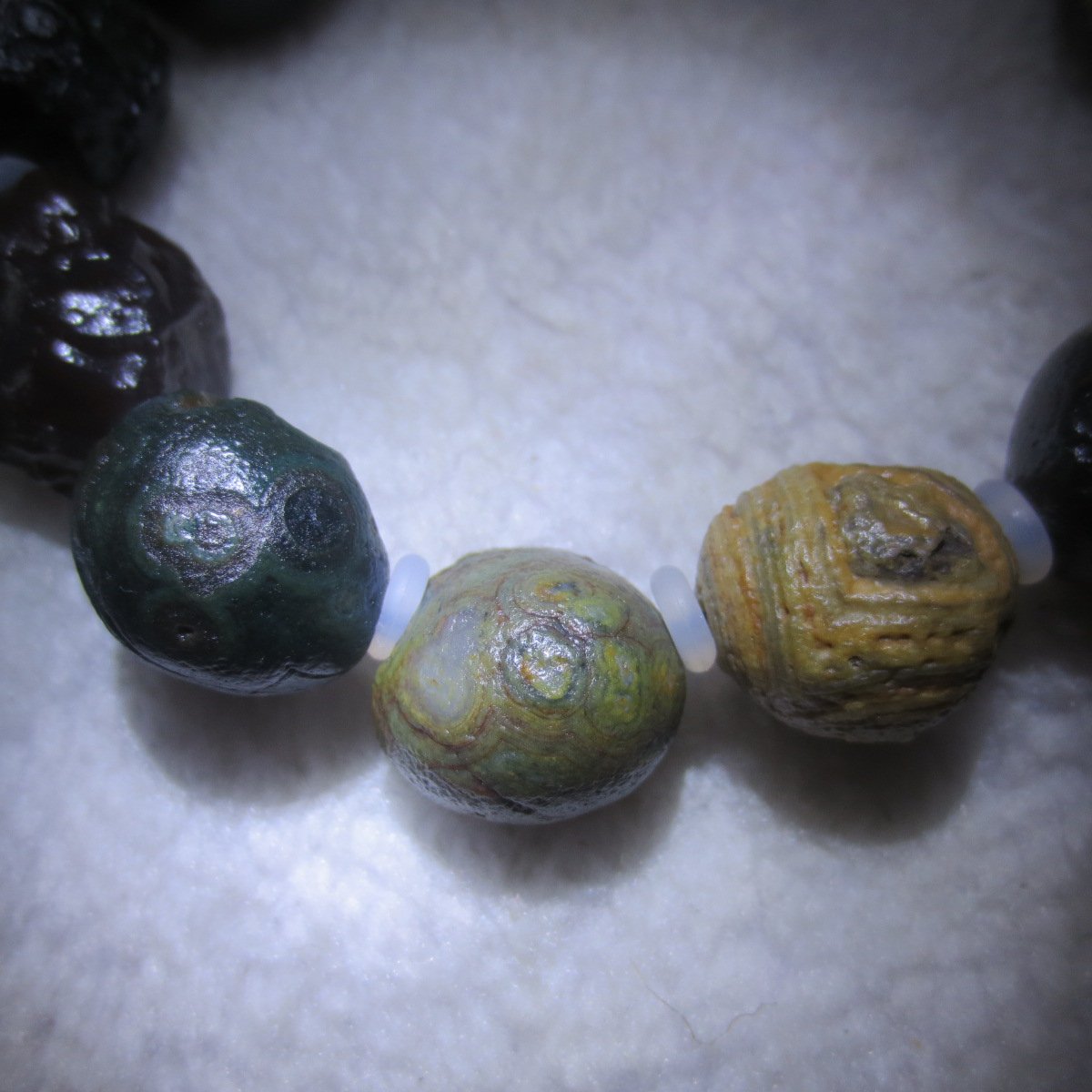 unpolished gobi raw agate bracelet, natural rough stone beads (b411)