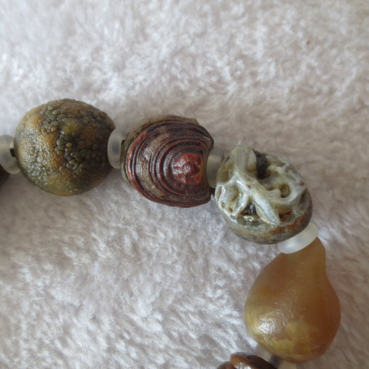 unpolished gobi raw agate bracelet, natural rough stone beads (b412)