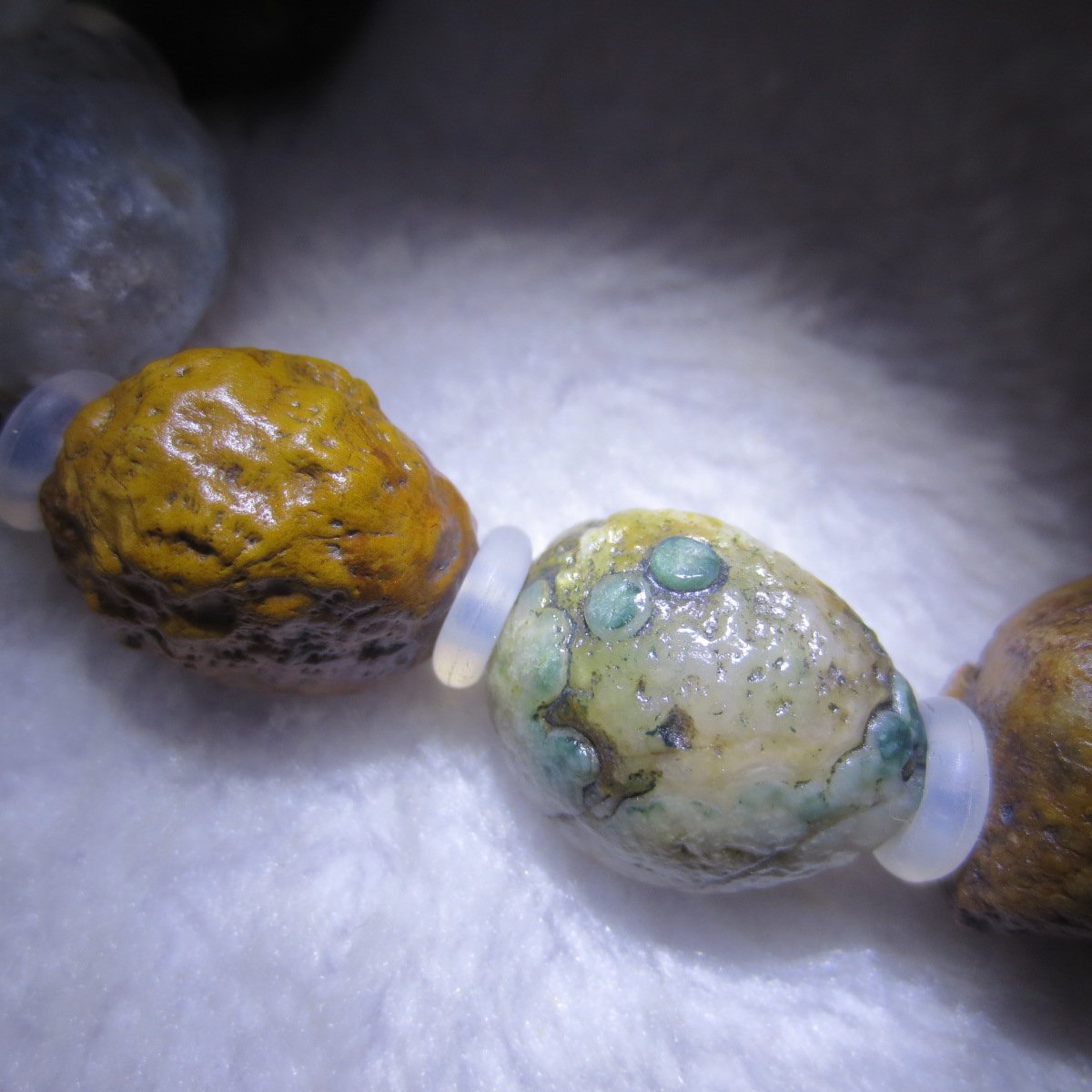 unpolished gobi raw agate bracelet, natural rough stone beads (b412)