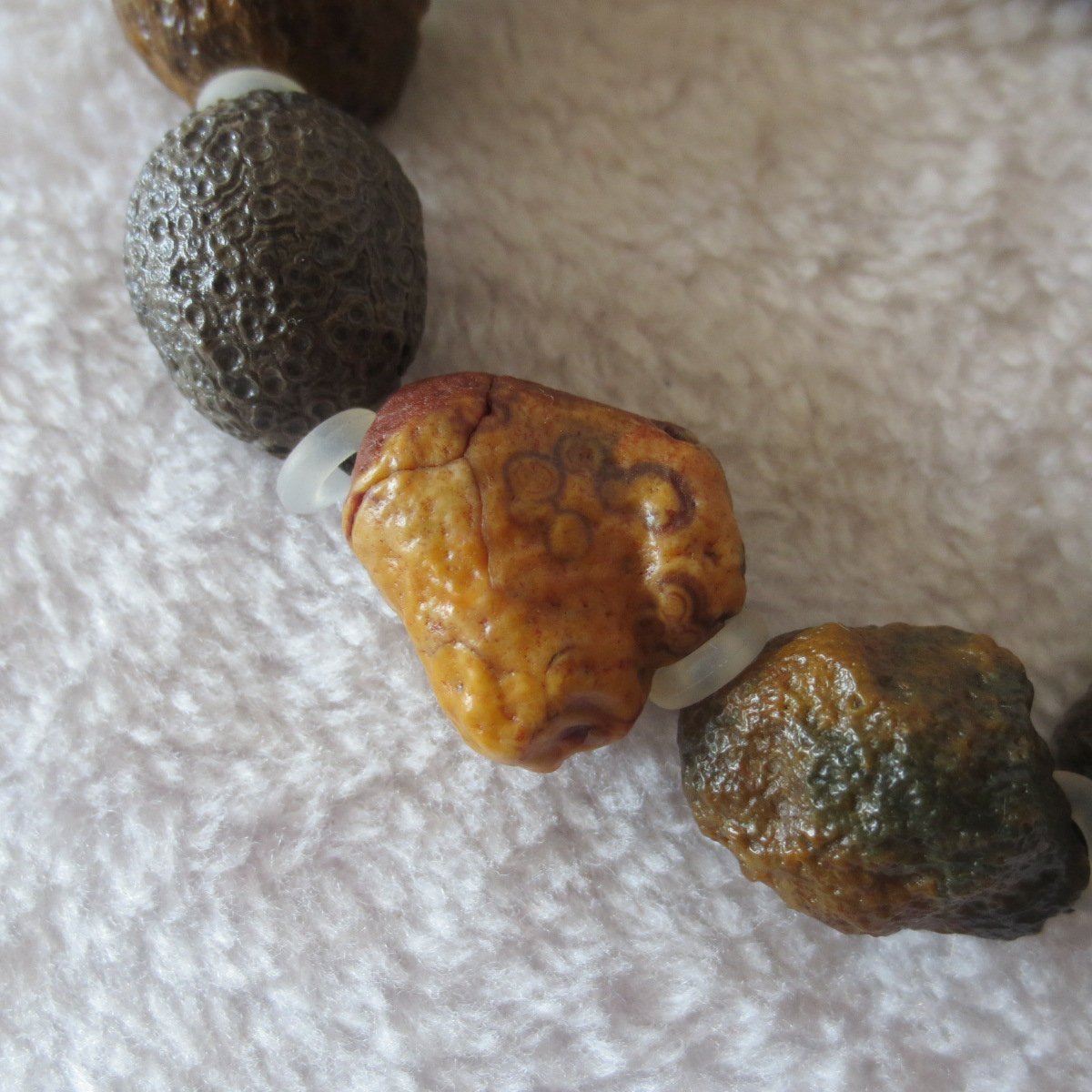 unpolished gobi raw agate bracelet, natural rough stone beads (b414)
