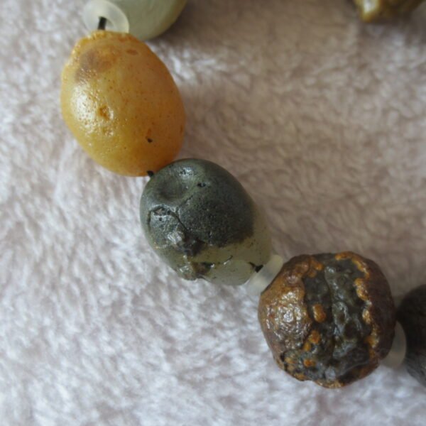 unpolished gobi raw agate bracelet, natural rough stone beads (b414)