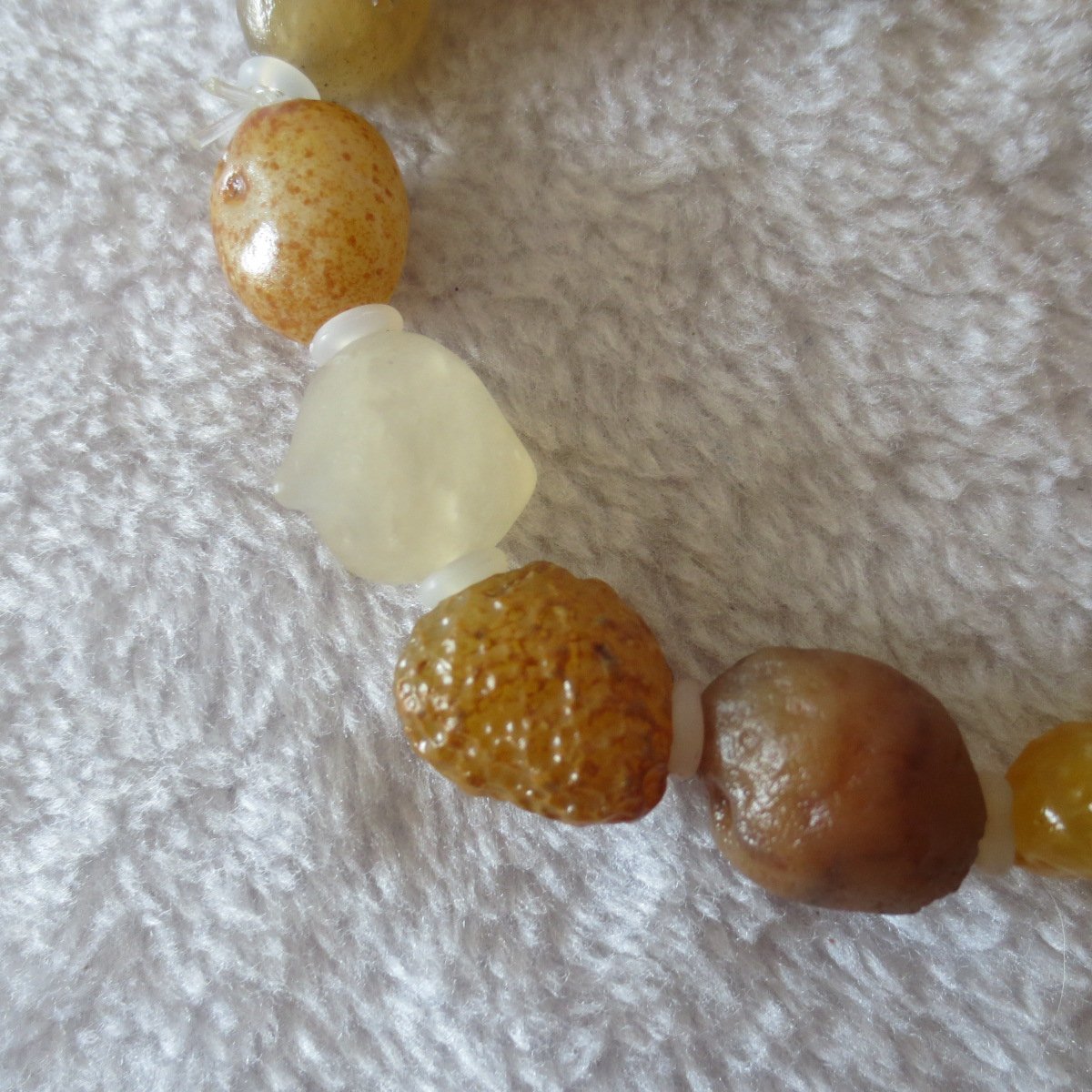 unpolished gobi raw agate bracelet, natural rough stone beads (b415)